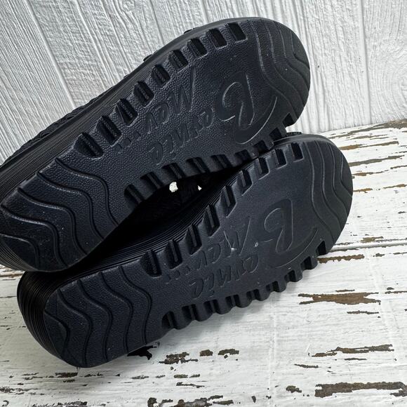 Bernie Mev. Black Strappy Wedge Platform Shoes Size 39 or U.S. Size 8 Woven - Picture 6 of 9